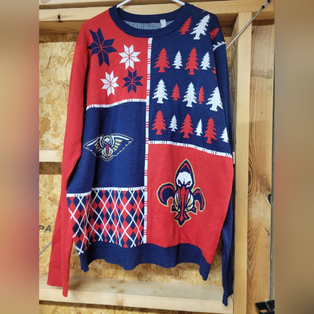 Forever‎ Collection New Orleans Pelicans Mens XXL  Christmas Sweater